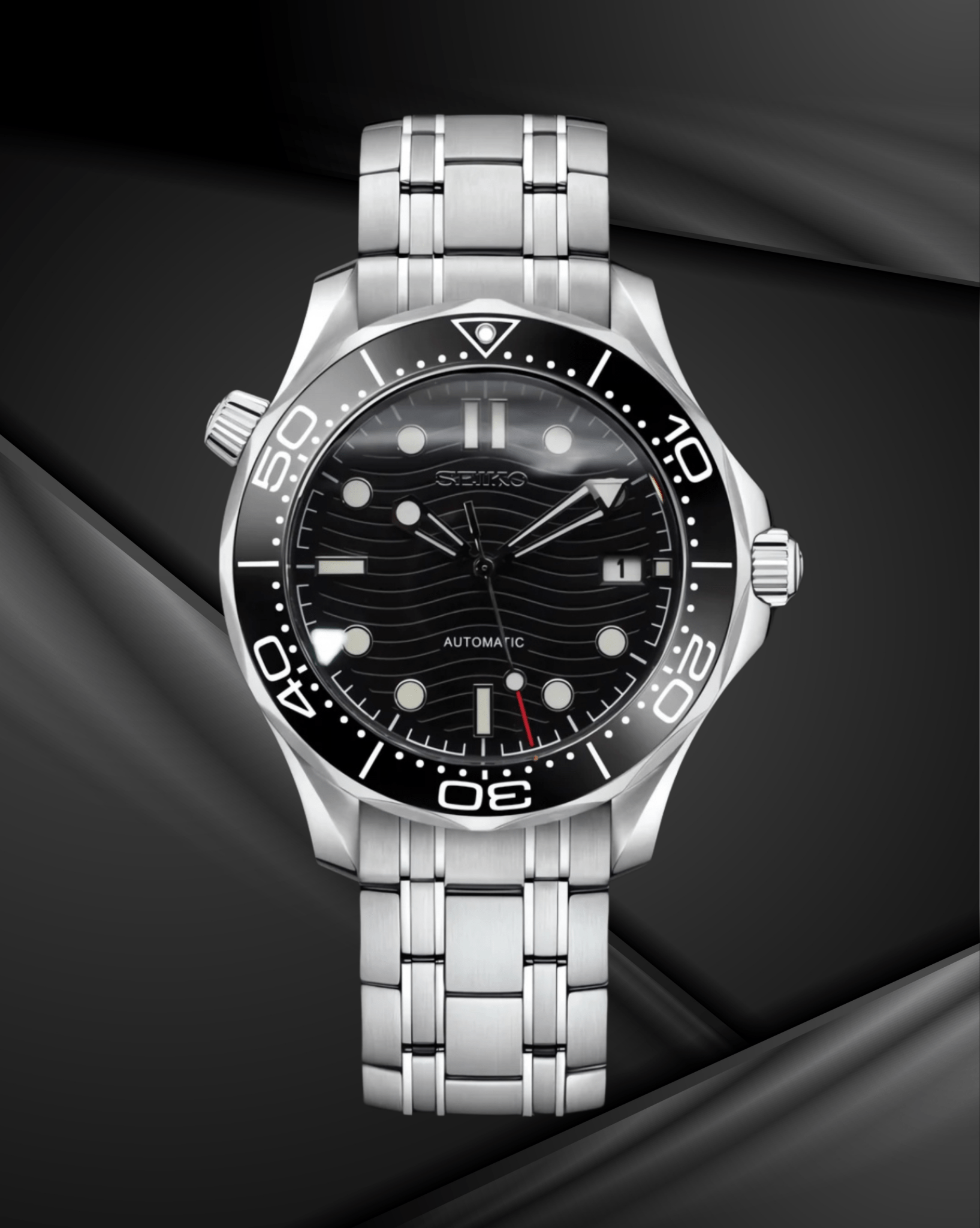 Seiko Mod Seamaster Black