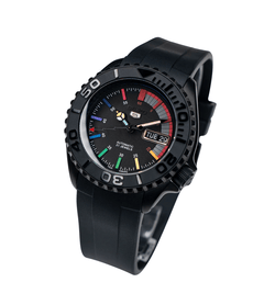 Seiko Mod SKX 5 Triple Black Rainbow