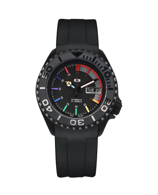 Seiko Mod SKX 5 Triple Black Rainbow