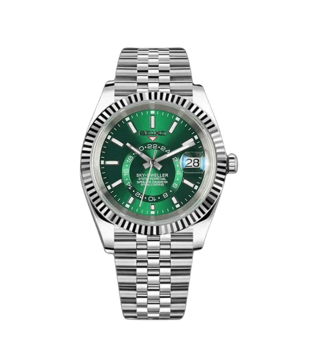 Seiko Mod Sky-Dweller Crystal Green