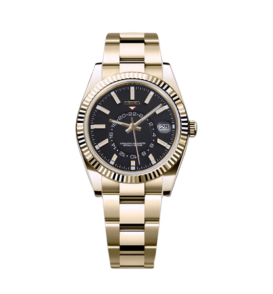 Seiko Mod Sky-Dweller Gold Black Classic