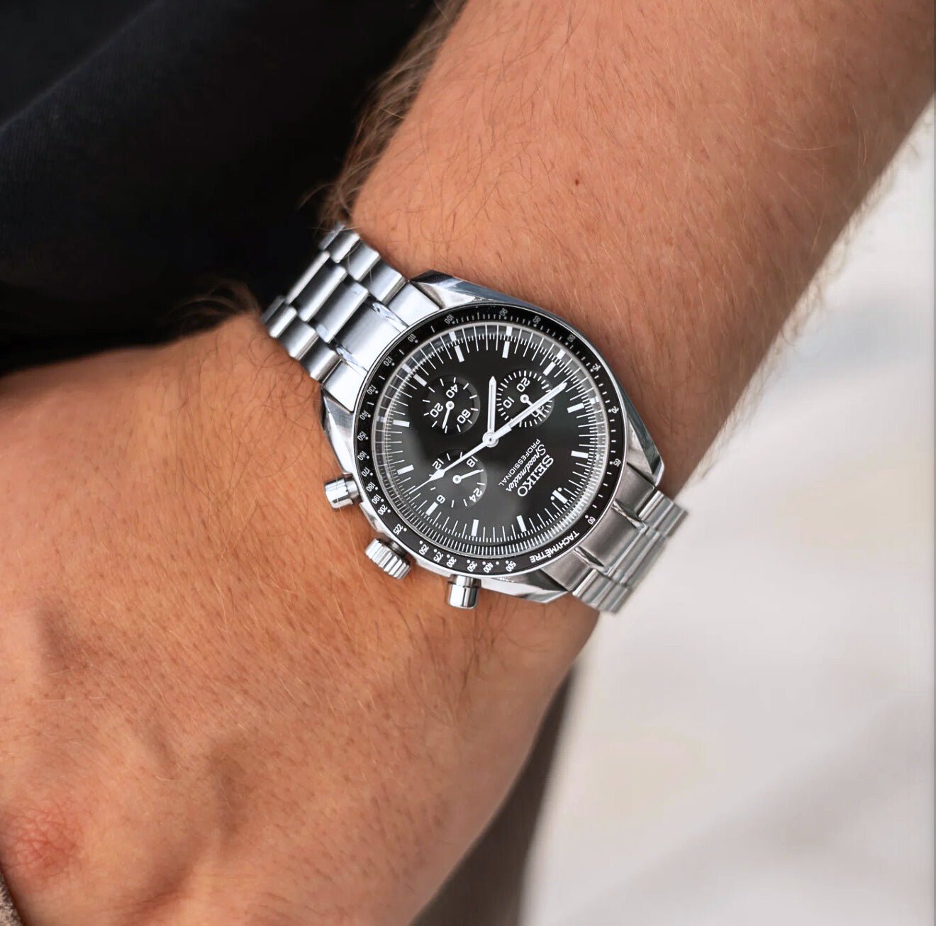 Seiko Mod Speedmaster Moonwatch - Black