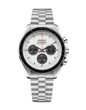Seiko Mod Speedmaster Moonwatch White - Orange