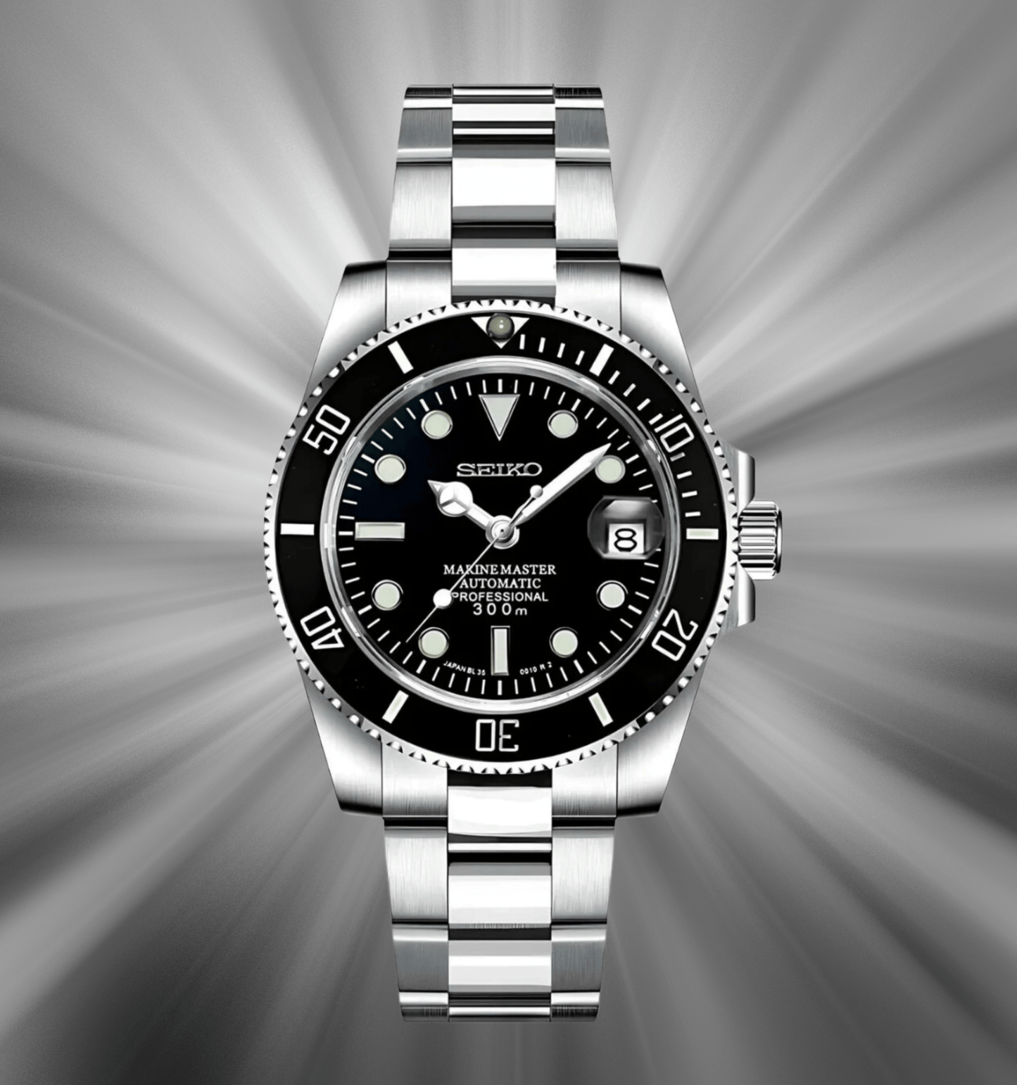 Seiko Mod Submariner Black