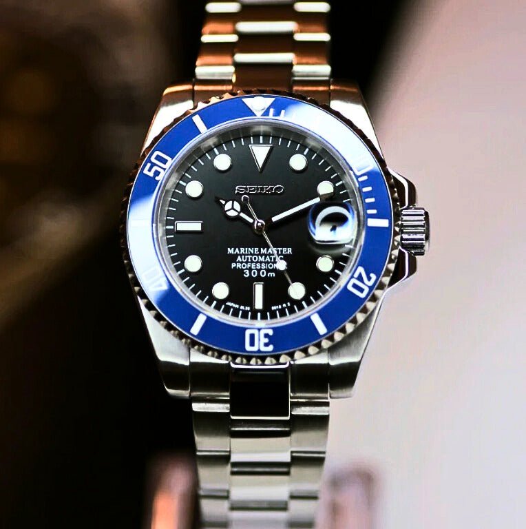 Seiko Mod Submariner Blue Black