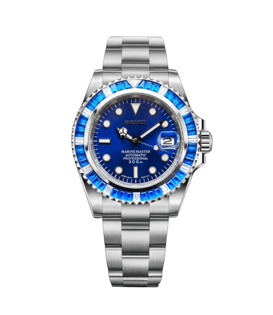 Seiko Mod Submariner Blue Ruby