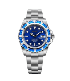 Seiko Mod Submariner Blue Ruby