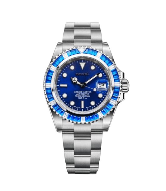 Seiko Mod Submariner Blue Ruby