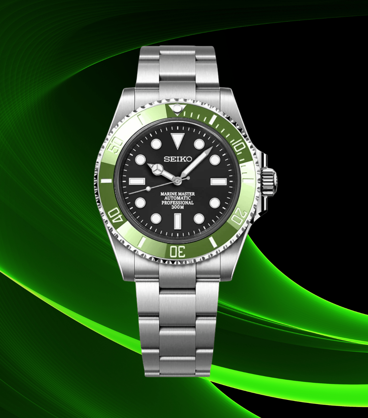 Seiko Mod Submariner Lime Reactor (No Date)